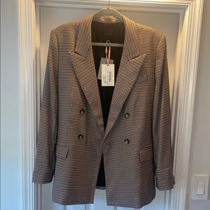 Alex Marie Double-Breasted Houndstooth Blazer